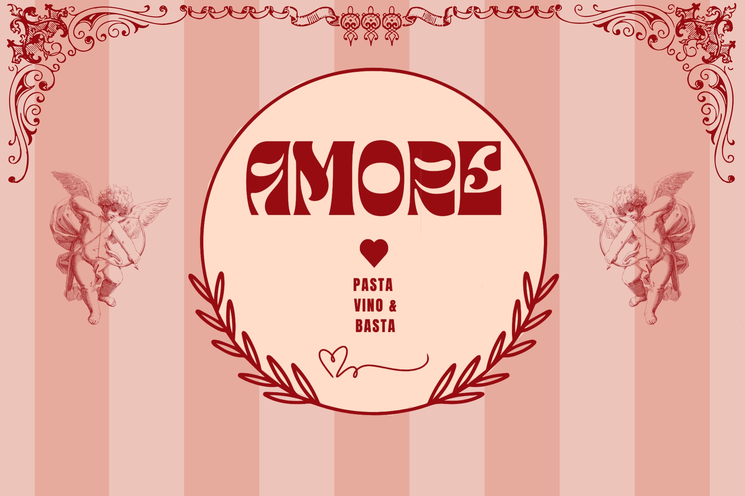 Pink Vintage Valentine’s Day Dinner Menu (92.63 x 157 cm) (2400 x 1600 px) – 1 Pink Vintage Valentine's Day Dinner Menu